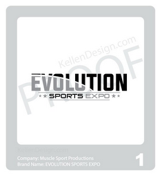 EVOLUTION SPORTS EXPO KELLENDESIGN.COM PROOF COMPANY: MUSCLE SPORT PRODUCTIONS BRAND NAME: EVOLUTION SPORTS EXPO 1 logo