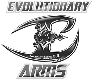 EVOLUTIONARY ARMS WE PIERCE E logo