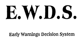 E.W.D.S. EARLY WARNINGS DECISION SYSTEM logo