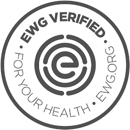 EWG VERIFIED FOR YOUR HEALTH EWG.ORG E logo