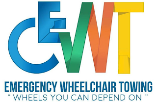 EWT EMERGENCY WHEELCHAIR TOWING "WHEELS YOU CAN DEPEND ON" logo
