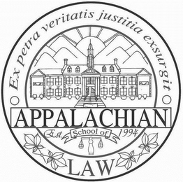 EX PETRA VERITATIS JUSTITIA EXSURGIT APPALACHIAN SCHOOL OF LAW EST. 1994 logo