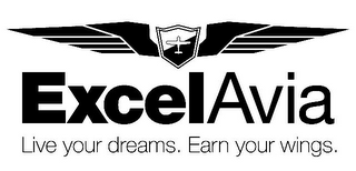 EXCELAVIA LIVE YOUR DREAMS. EARN YOUR WINGS. logo
