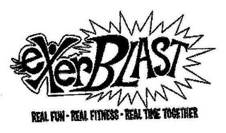 EXERBLAST REAL FUN - REAL FITNESS - REAL TIME TOGETHER logo