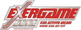 EXERGAME ZONE KIDS ACTIVITY ARCADE WHERE KIDS GET FIT! WWW.EXERGAMEZONE.COM logo