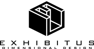EXHIBITUS DIMENSIONAL DESIGN E logo