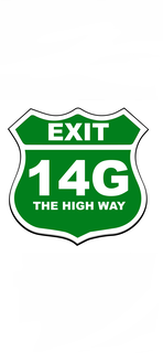 EXIT 14G THE HIGH WAY logo