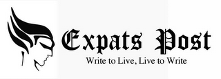 EXPATS POST WRITE TO LIVE, LIVE TO WRITE logo