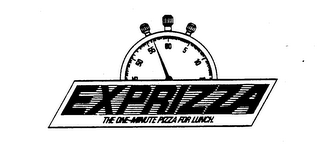 EXPRIZZA THE ONE-MINUTE PIZZA FOR LUNCH. logo