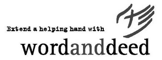 EXTEND A HELPING HAND WITH WORDANDDEED logo