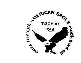 EXTRA STRENGTH AMERICAN EAGLE MEDICATED OIL MADE IN USA logo