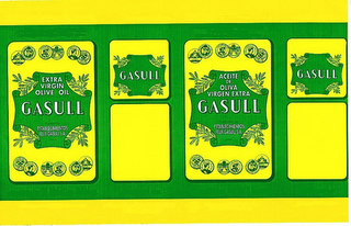 EXTRA VIRGIN OLIVE OIL GASULL PACKED BY ESTABLECIMIENTOS FELIX GASULL S.A. SPAIN GASULL ACEITE DE OLIVA VIRGEN EXTRA GASULL ELABORADO POR ESTABLECIMIENTOS FELIX GASULL S.A. ESPANA GASULL logo