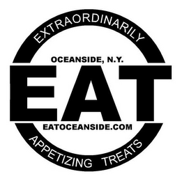 EXTRAORDINARILY OCEANSIDE, N.Y. EAT OCEANSIDE.COM APPETIZING TREATS logo