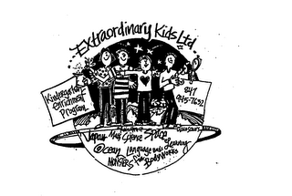 EXTRAORDINARY KIDS LTD KINDERGARTEN ENRICHMENT PROGRAM 847-945-7632 JAPAN MATH RAINFOREST SCIENCE SPACE DINOSAURS LEARNING OCEAN LANGUAGE BUGS MONSTERS FUN BODY WORKS logo