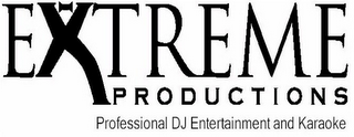 EXTREME PRODUCTIONS PROFESSIONAL DJ ENTERTAINMENT AND KARAOKE logo