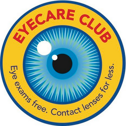 EYECARE CLUB EYE EXAMS FREE. CONTACT LENSES FOR LESS. logo