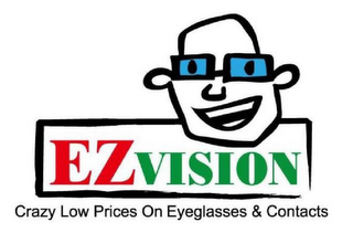 EZVISION CRAZY LOW PRICES ON EYEGLASSES & CONTACTS logo