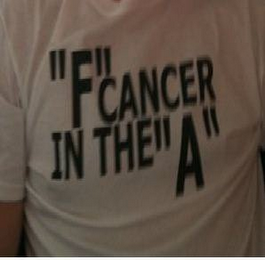 "F" CANCER IN THE "A" logo