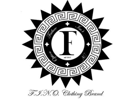 F FAILURE ISN'T N OPTION EST. 2012 F.I.N.O. CLOTHING BRAND logo
