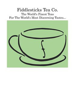 F FIDDLESTICKS TEA CO. THE WORLD'S FINEST TEAS FOR THE WORLD'S MOST DISCERNING TASTES... logo