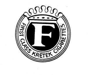 F FIRST CLASS KRETEK CIGARETTES logo