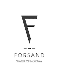 F FORSAND WATER OF NORWAY logo