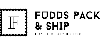 F FUDDS PACK & SHIP GONE POSTAL? US TOO! logo