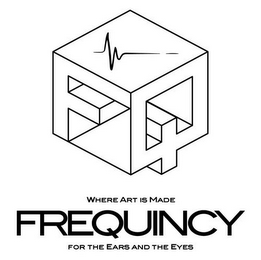 F Q FREQUINCY WHERE ART IS MADE FOR THE EARS AND THE EYES logo