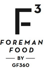 F3 FOREMAN FOOD BY GF360 logo