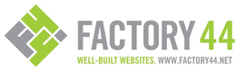 F44 FACTORY 44 WELL-BUILT WEBSITES WWW.FACTORY44.NET logo