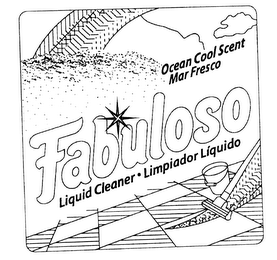FABULOSO OCEAN COOL SCENT MAR FRESCO LIQUID CLEANER LIMPIADOR LIQUIDO logo