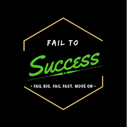 FAIL TO SUCCESS · FAIL BIG. FAIL FAST. MOVE ON · logo