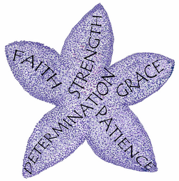 FAITH STRENGTH DETERMINATION GRACE PATIENCE logo
