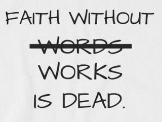FAITH WITHOUT WORDS WORKS IS DEAD. logo
