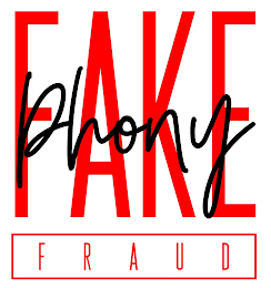 FAKE PHONY FRAUD logo