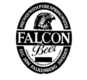 FALCON BEER BREWED WITH PURE SPRING WATER EST. 1896 FALKENBERG SWEDEN logo