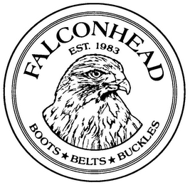 FALCONHEAD EST. 1983 BOOTS*BELTS*BUCKLES logo