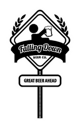 FALLING DOWN BEER CO. GREAT BEER AHEAD logo