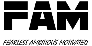 FAM FEARLESS AMBITIOUS MOTIVATED logo