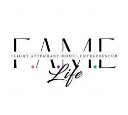 F.A.M.E. FLIGHT. ATTENDANT. MODEL. ENTREPRENEUR. LIFE logo