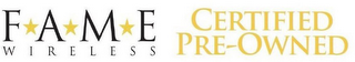 FAME WIRELESS CERTIFIED PRE-OWNED logo