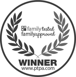 FAMILY TESTED FAMILY APPROVED WINNER WWW.PTPA.COM logo