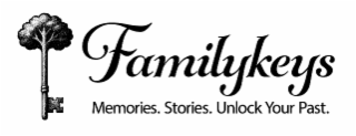 FAMILYKEYS MEMORIES. STORIES. UNLOCK YOUR PAST. logo