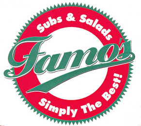 FAMO'S SUBS & SALADS SIMPLY THE BEST! logo