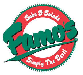 FAMO'S SUBS & SALADS SIMPLY THE BEST! logo