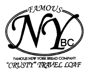 FAMOUS NYBC FAMOUS NEW YORK BREAD COMPANY "CRUSTY" TRAVEL LOAF logo