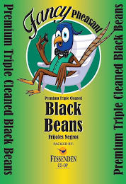 FANCY PHEASANT PREMIUM TRIPLE CLEANED BLACK BEANS FRIJOLES NEGROS PACKED BY. FESSENDEN CO-OP logo