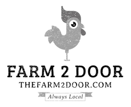 FARM 2 DOOR THE FARM2DOOR.COM ALWAYS LOCAL logo