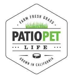 · FARM FRESH GRASS PATIO PETLIFE GROWN IN CALIFORNIA logo