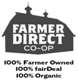 FARMER DIRECT CO-OP 100% FARMER OWNED 100% FAIRDEAL 100% ORGANIC logo